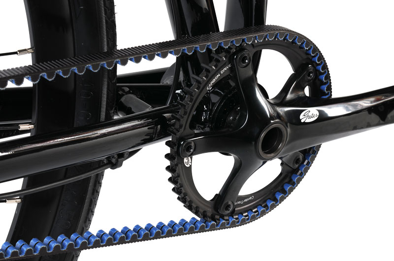 The Montague Allston is fitted with a Gates drive belt, not a chain