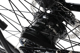 The Montague Allston is fitted with the Shimano Alfine 11 speed internally geared hub