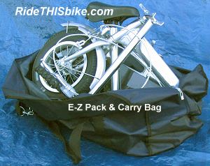 E-Z Pack folding bike inside the carry bag