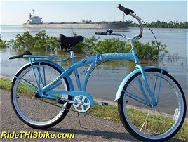 Beach Blue folding bike - unfolded