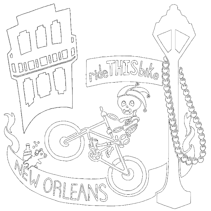 Logo for the New Orleans bicycle shop RideTHISbike.