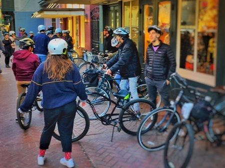 New Orleans bike rental with a large group at RideTHISbike