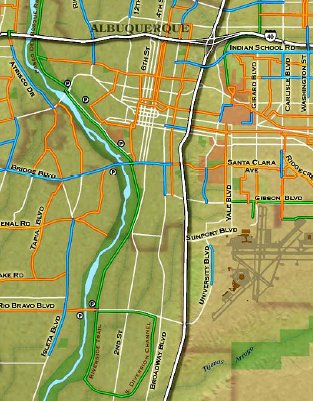 Closeup of Albuquerque trail map